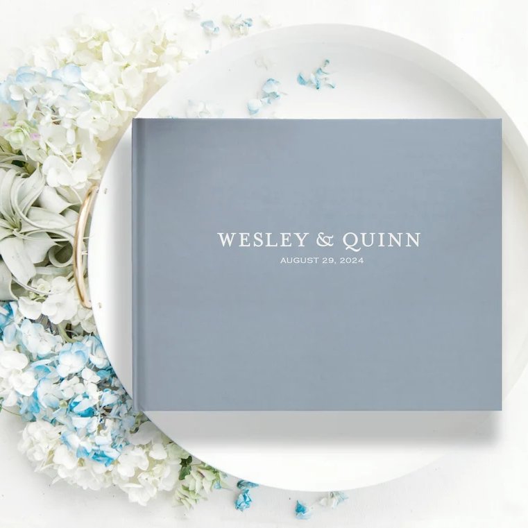 Dusty Blue Wedding Guest Book