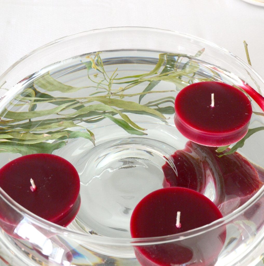 Burgundy Floating Candles