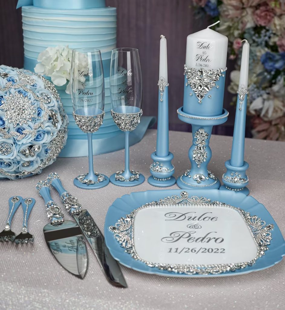 Dusty Blue Wedding Accessory Set