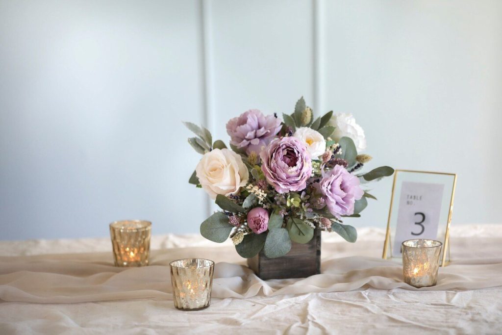 Lavender Silk Flower Wedding Centerpiece