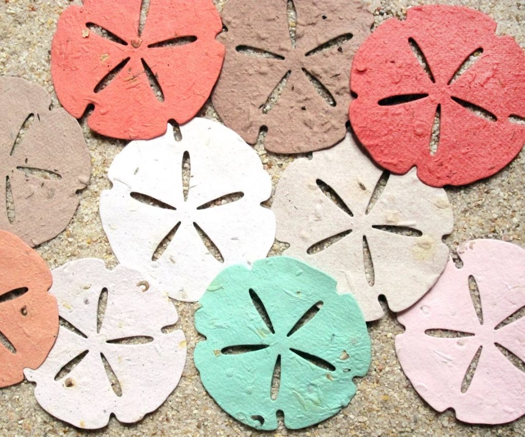 Plantable Paper Sand Dollar Wedding Favors