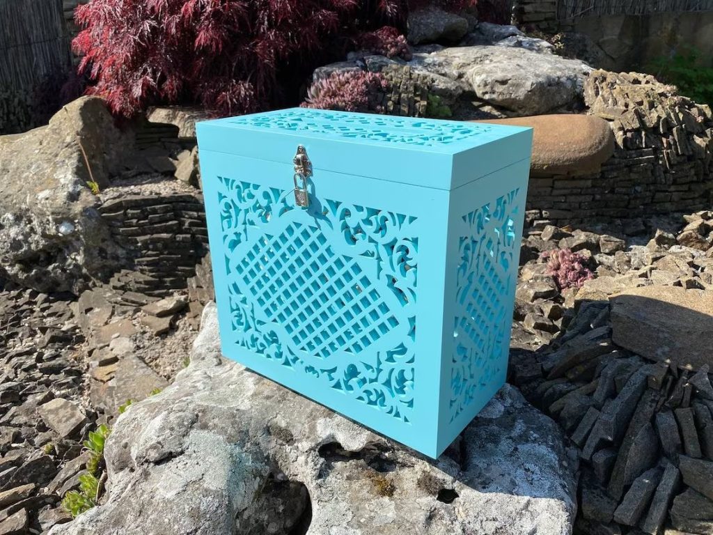 Turquoise Beach Wedding Card Box