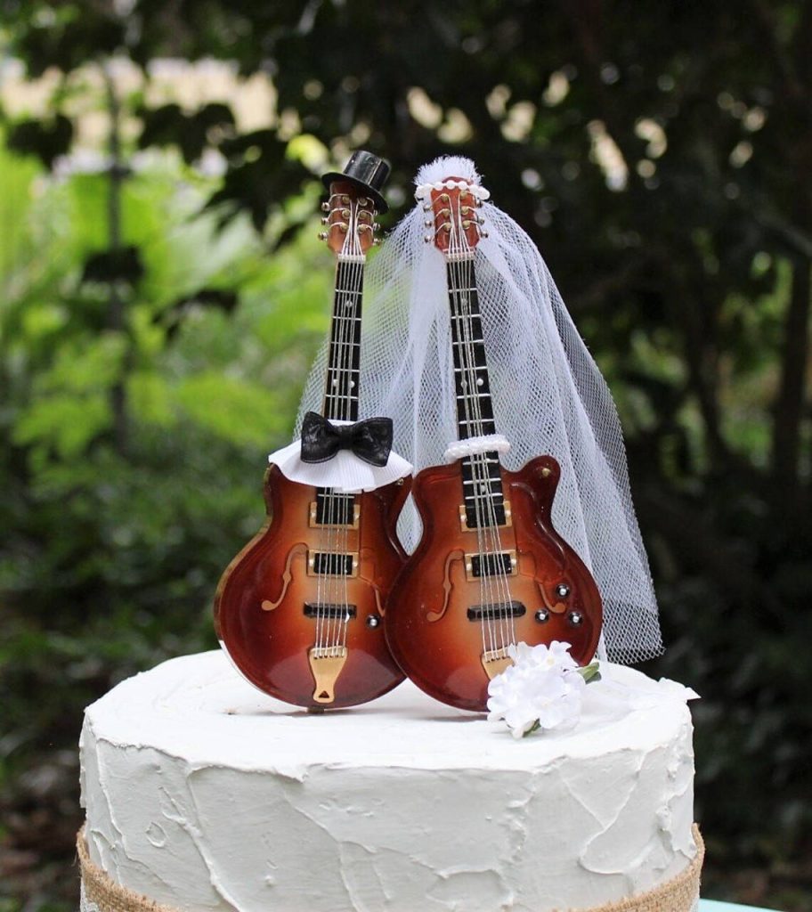 Guitar Wedding Cake Topper