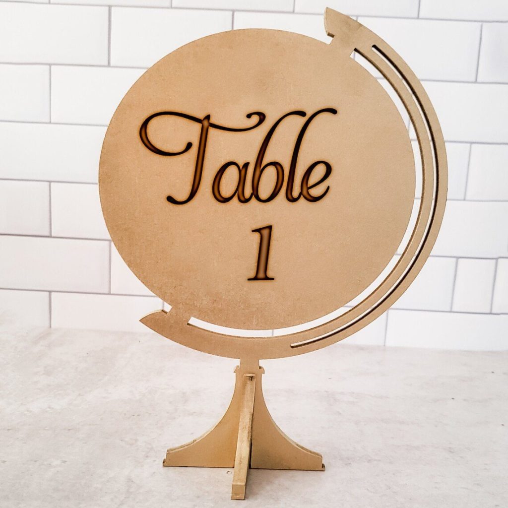 Globe Shaped Wedding Table Number