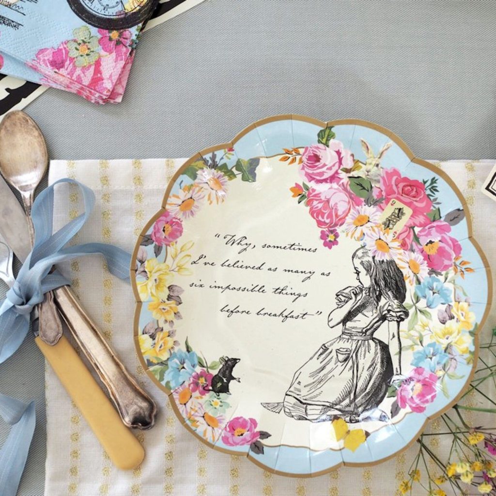 Alice in Wonderland Bridal Shower Party Paper Plate