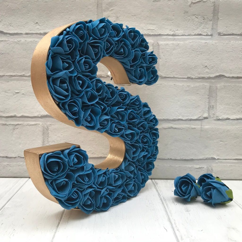 Gold & Teal Initial Sweetheart Table Decor