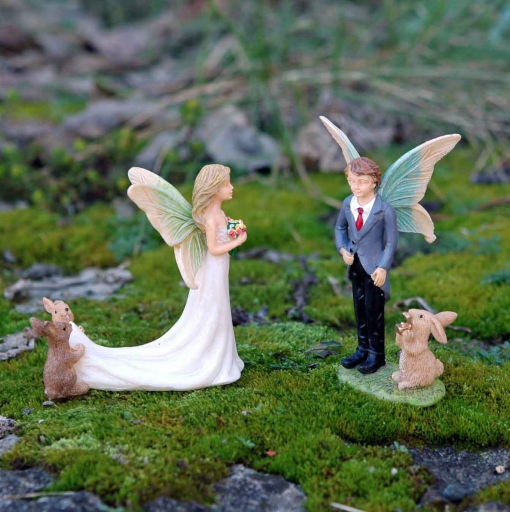 Fairy Bride & Groom Wedding Cake Topper