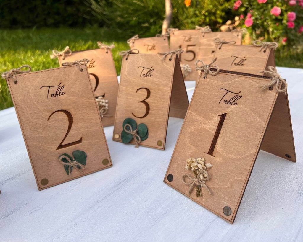 Rustic Wedding Wooden Table Numbers