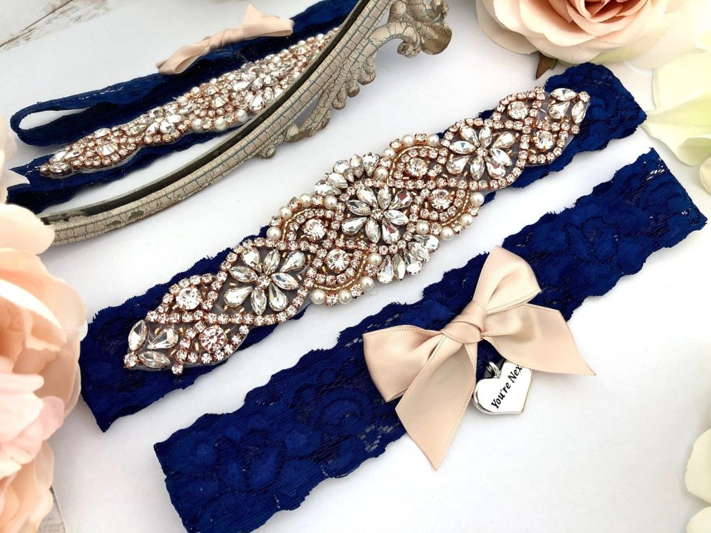 Navy blue and rose gold outlet wedding