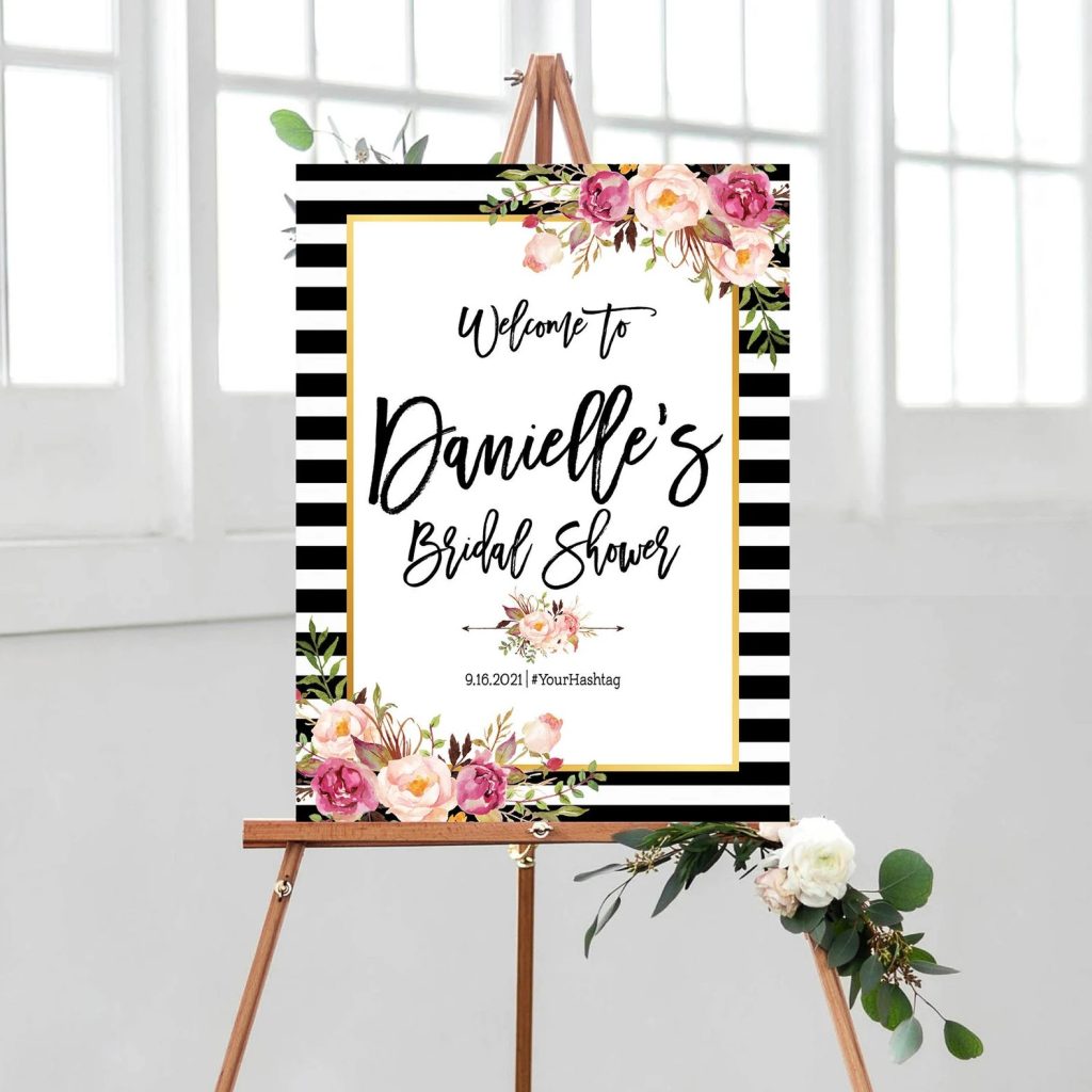 Coco Chanel Inspired Bridal Shower Welcome Sign Printable