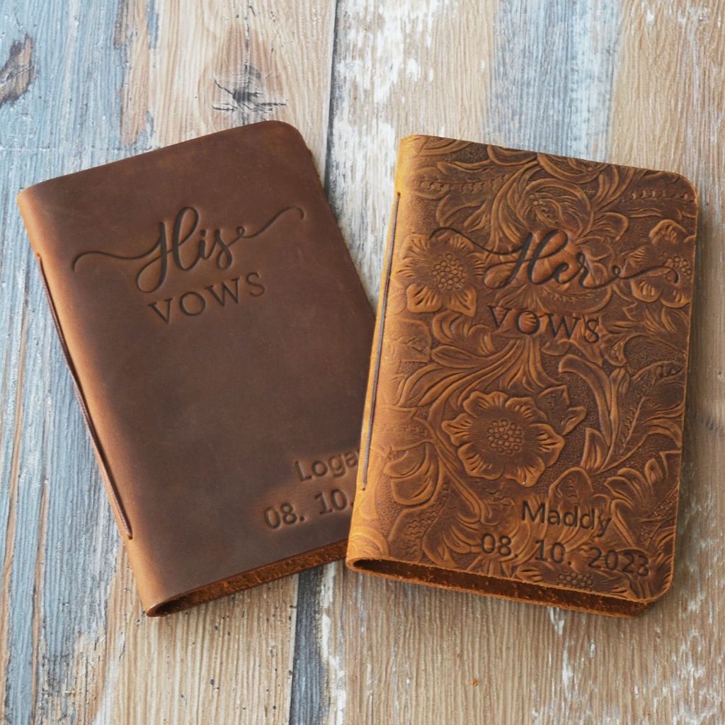 Personalized Leather Vow Books