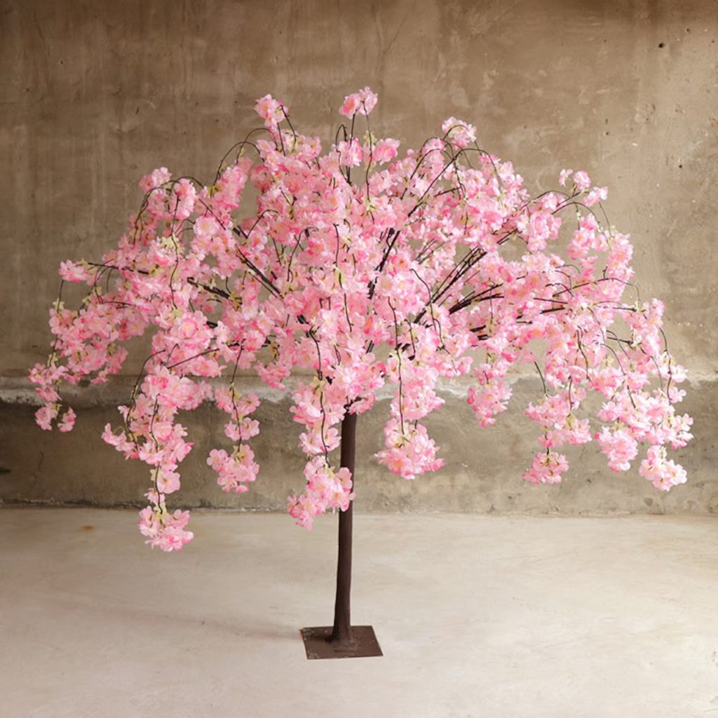 Artificial cherry blossom tree wedding centerpiece