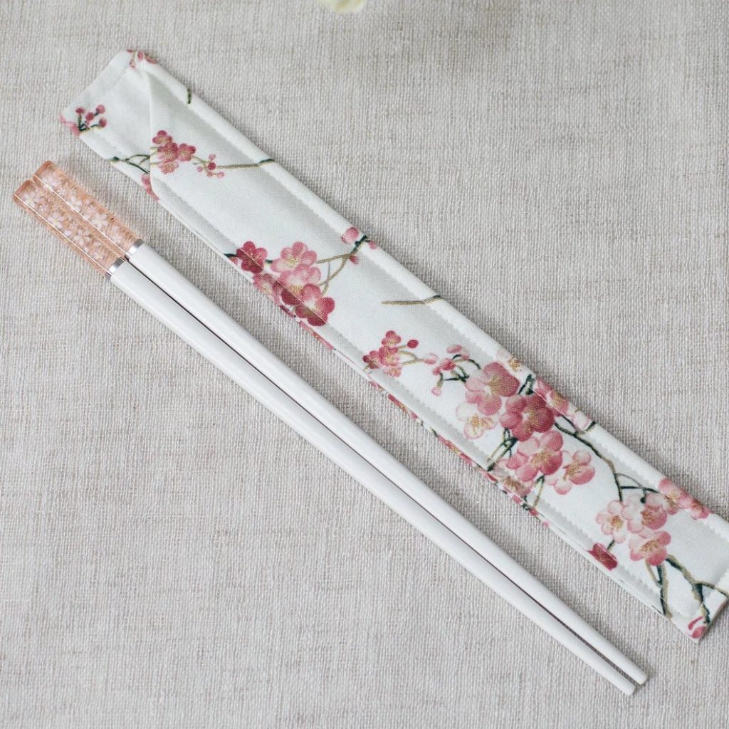 Cherry Blossom Chopsticks & Sleeve Wedding Favor