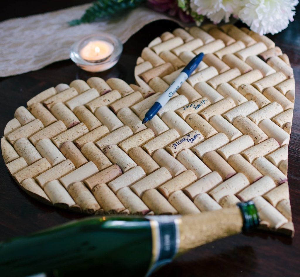 Stock-the-Bar Heart Shaped Wine Cork Guest Book