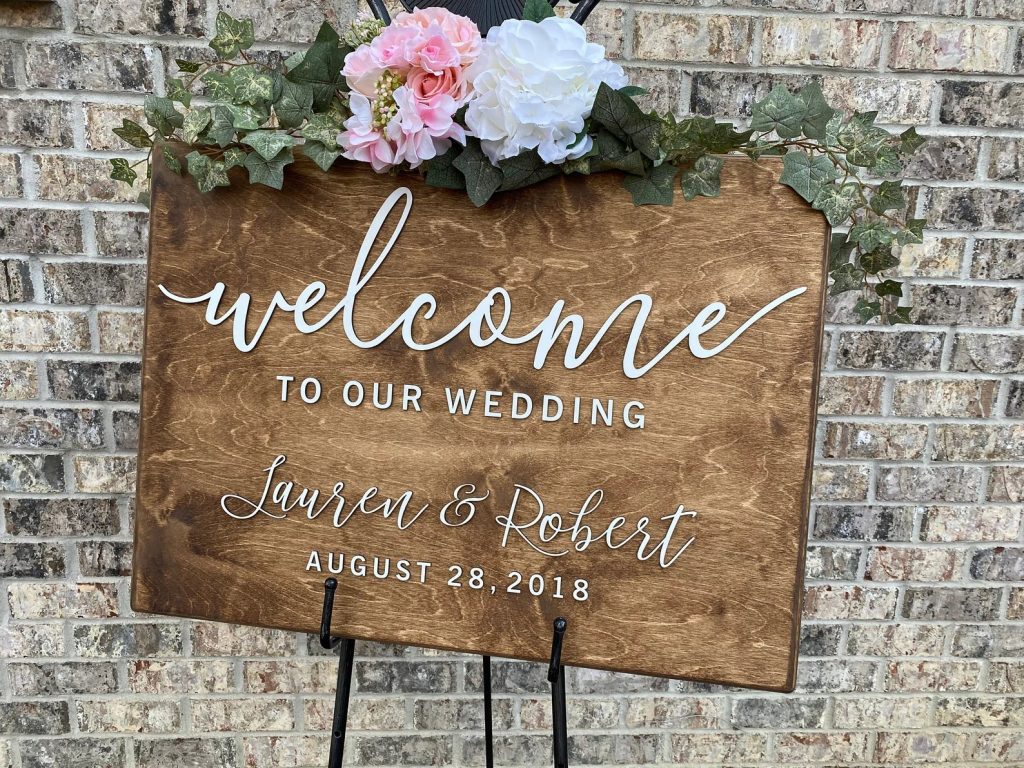 Rustic Wood Wedding Welcome Sign