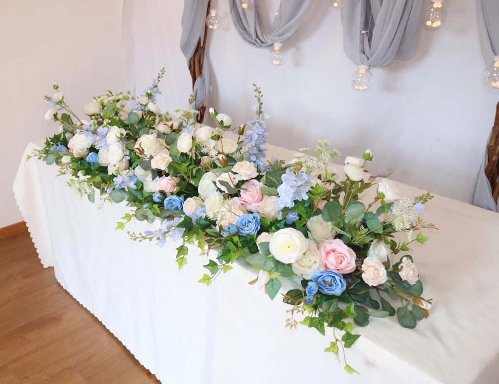 Blue Chiffon Table Runner