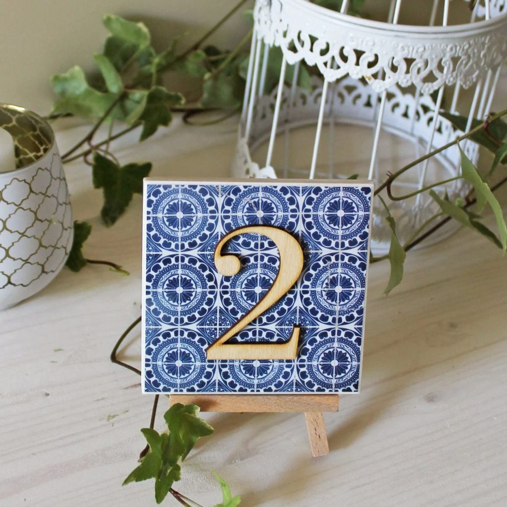 Portuguese Ceramic Tile Table Number