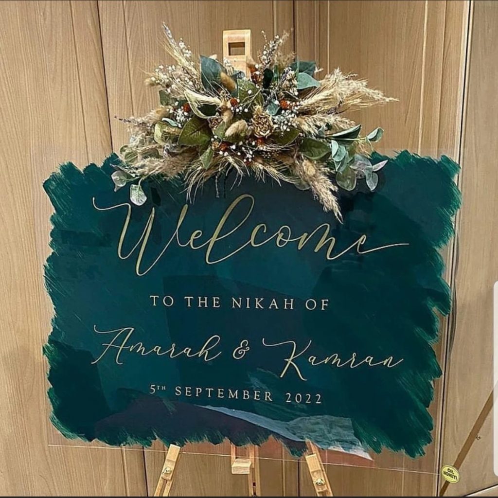 Rich Emerald Green Wedding Welcome Sign