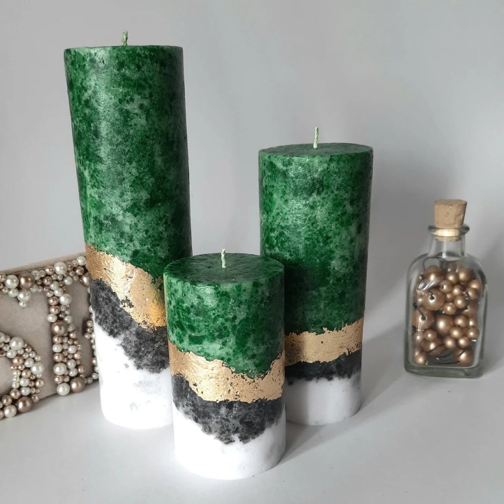 Emerald Green Pillar Candles