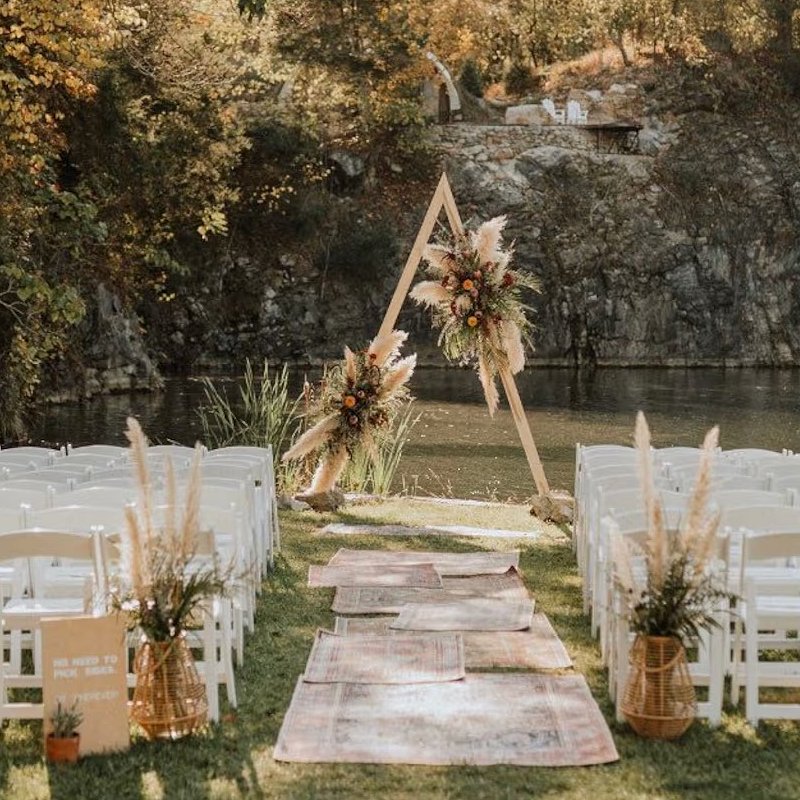 Dreamy Forest Wood Triangle Wedding Arch