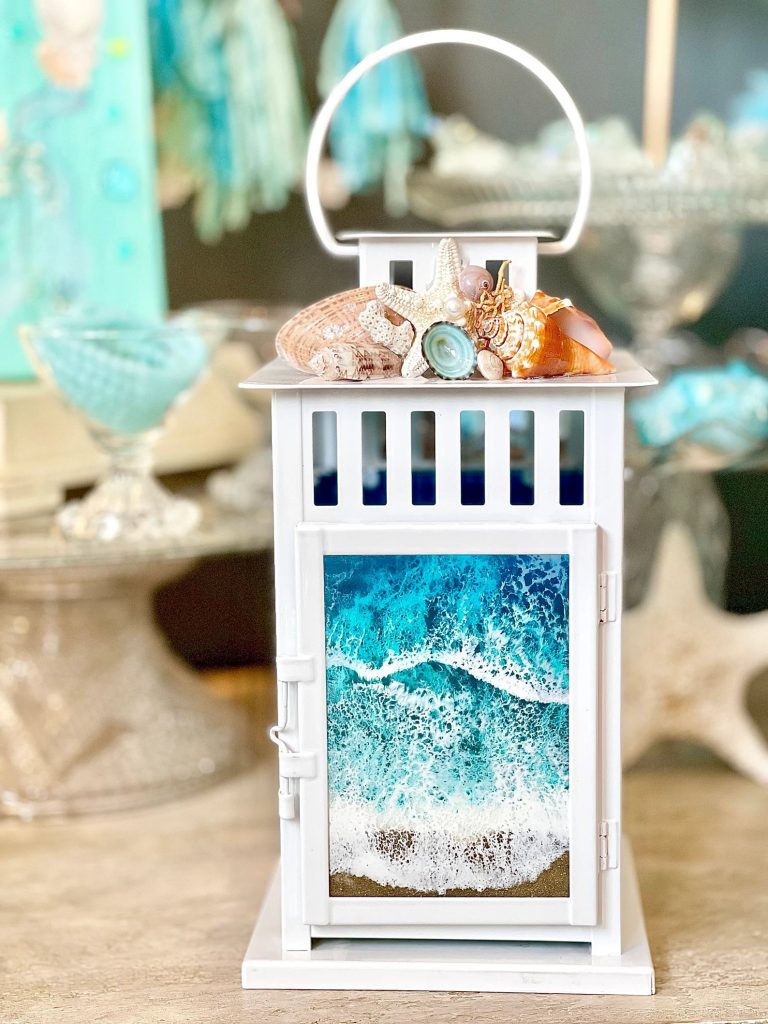 Beach Themed Metal Lantern