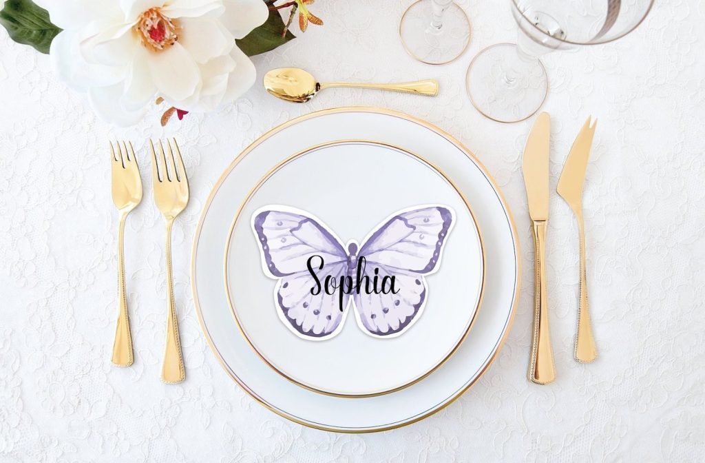 Butterfly Bridal Shower Name Place Card