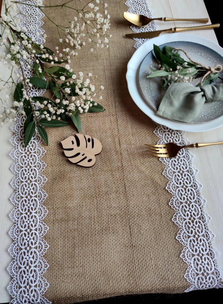 Rustic Country Burlap Table Runner