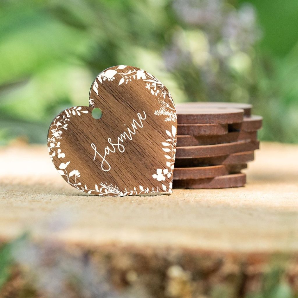 Heart Shaped Wedding Place Card Favors