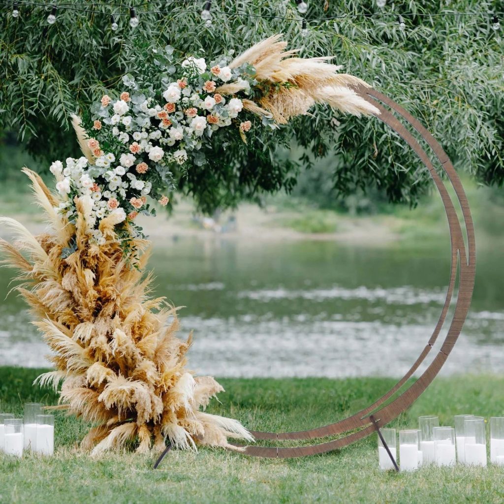 Wedding Ceremony Round Wooden Arch Frame