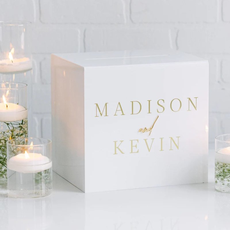 White Acrylic Wedding Card Box