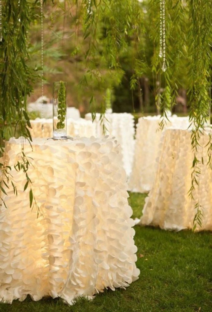 Petal Tablecloth Wedding Details