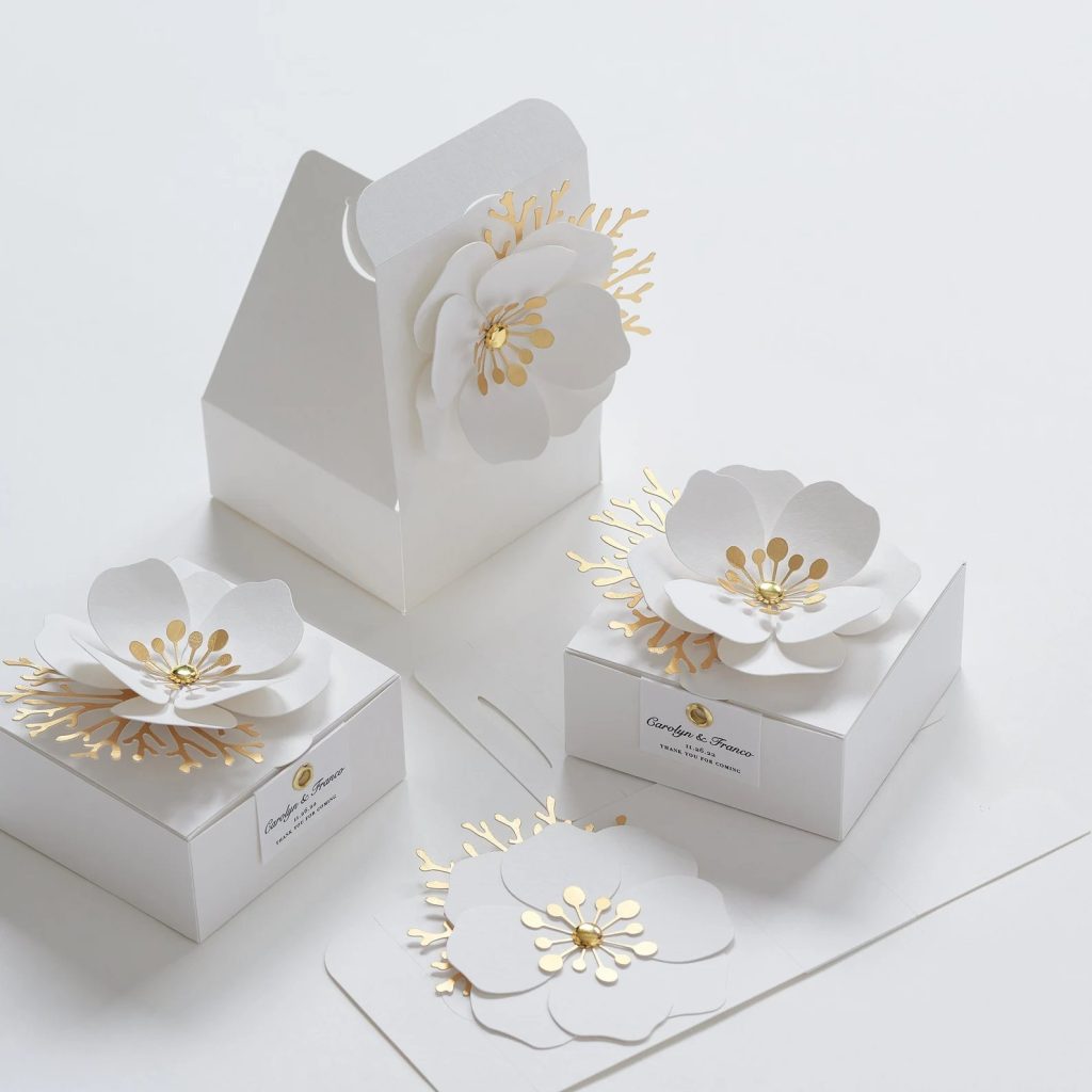 Elegant White Wedding Favor Box