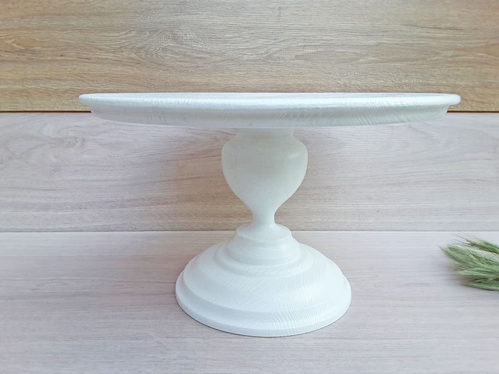 Timeless White Wood Wedding Cake Stand