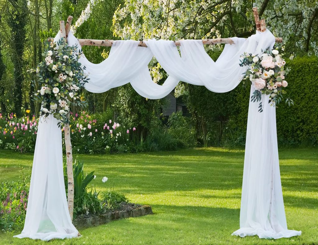 Timeless white Wedding Arch Draping Fabric