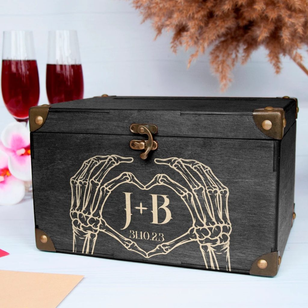 Black Gothic Wedding Card Box