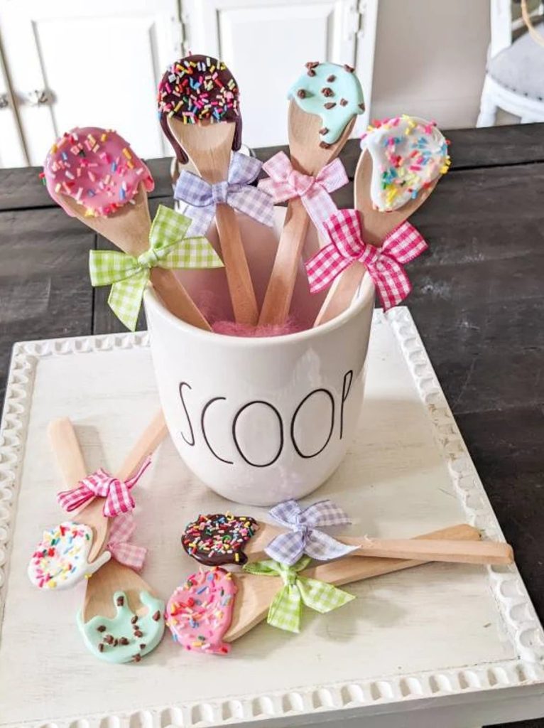 Fake Ice Cream Spoons - Bridal Shower Decor Favors