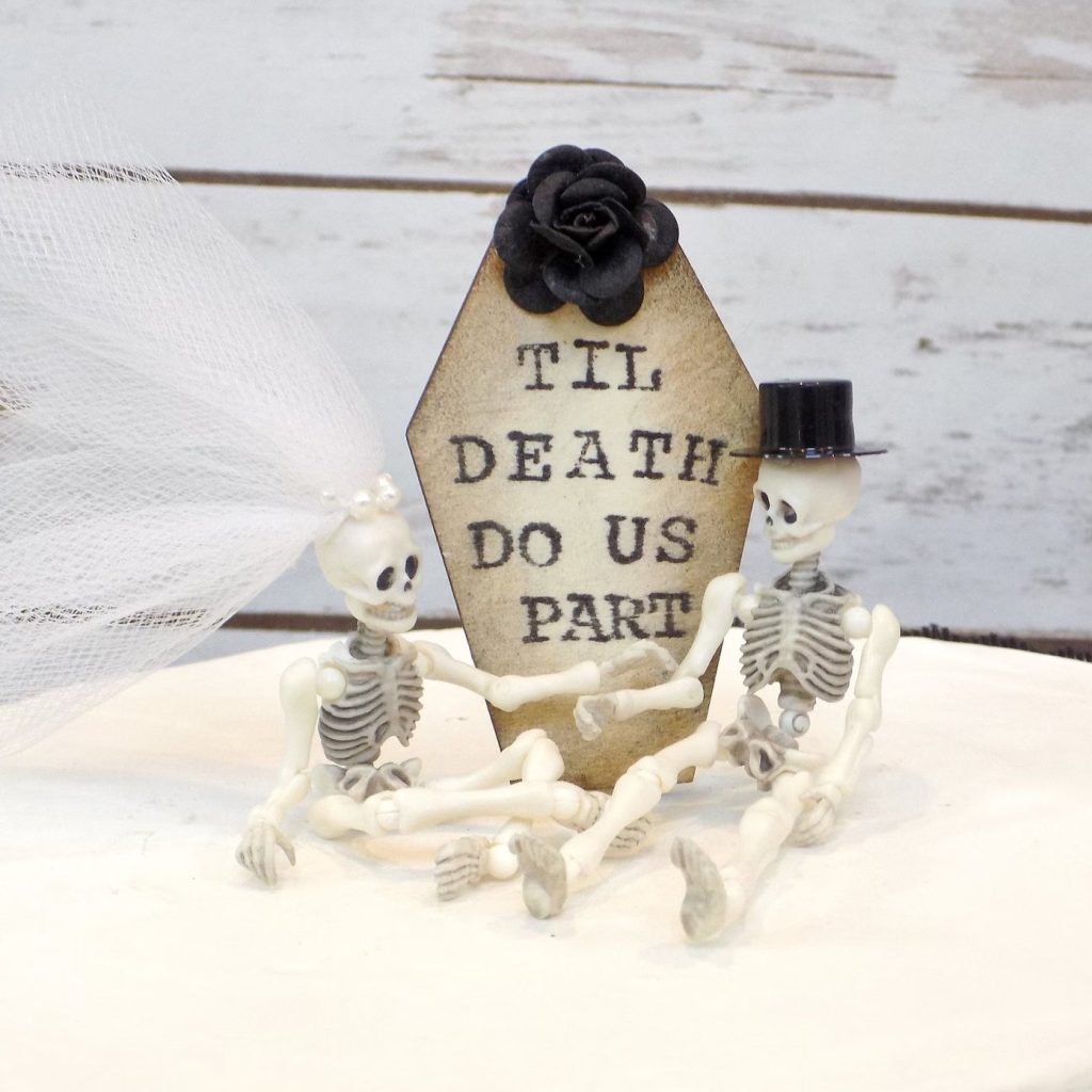 Till Death Do Us Apart Skeleton Wedding Cake Topper