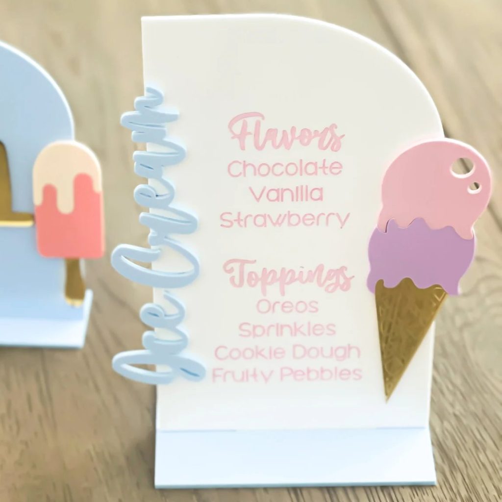 Acrylic Ice Cream Menu