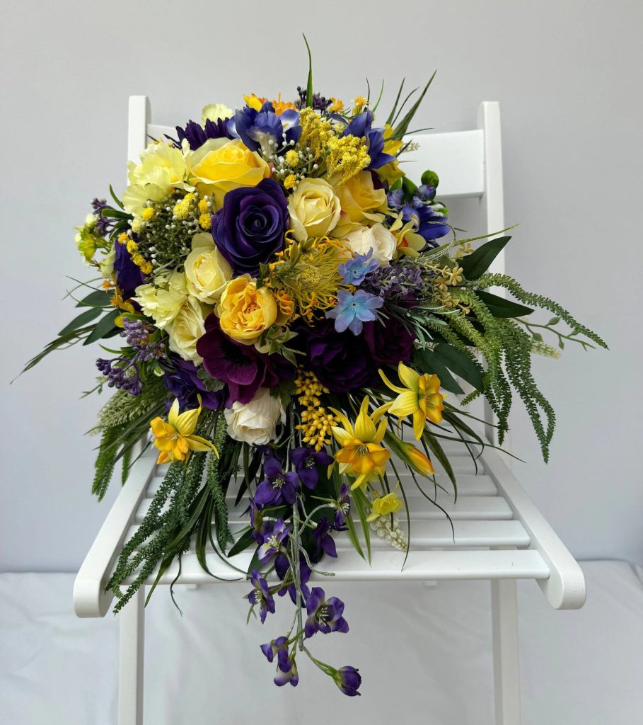 Purple & Yellow Bridal Bouquet