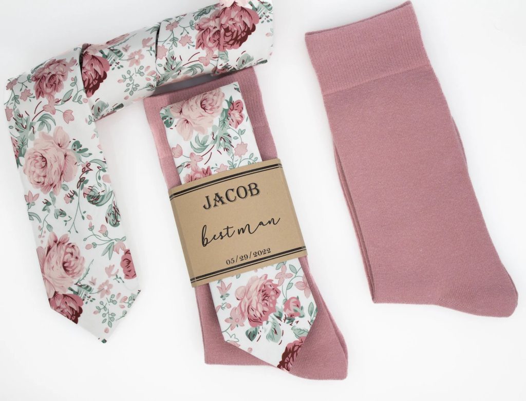 Dusty Rose Groomsmen Socks and Ties