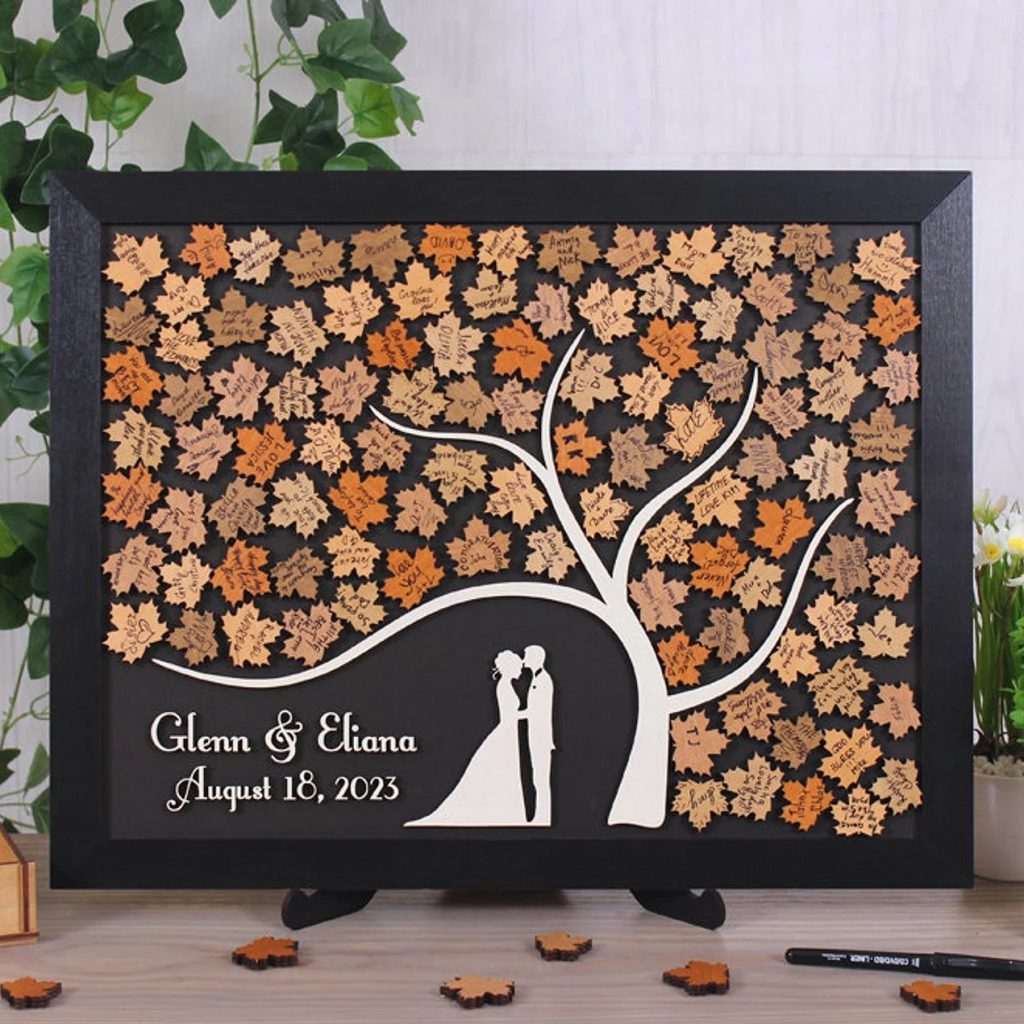 Fall Leave Wedding Guest Book Alternative