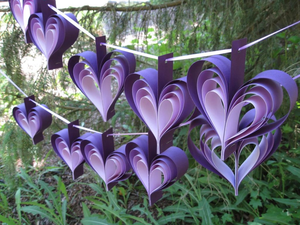 Garland of Purple Hearts - Wedding Decor