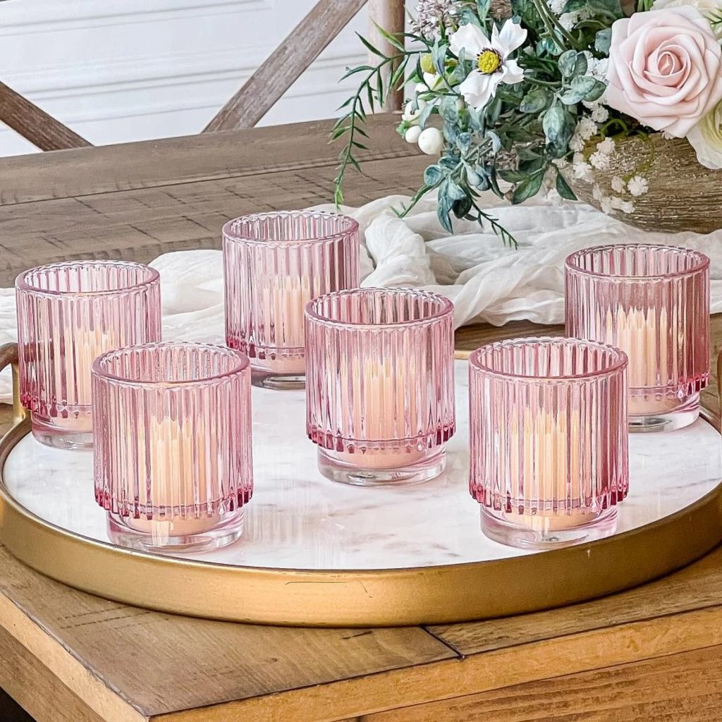 Pink Votive Candle Holders