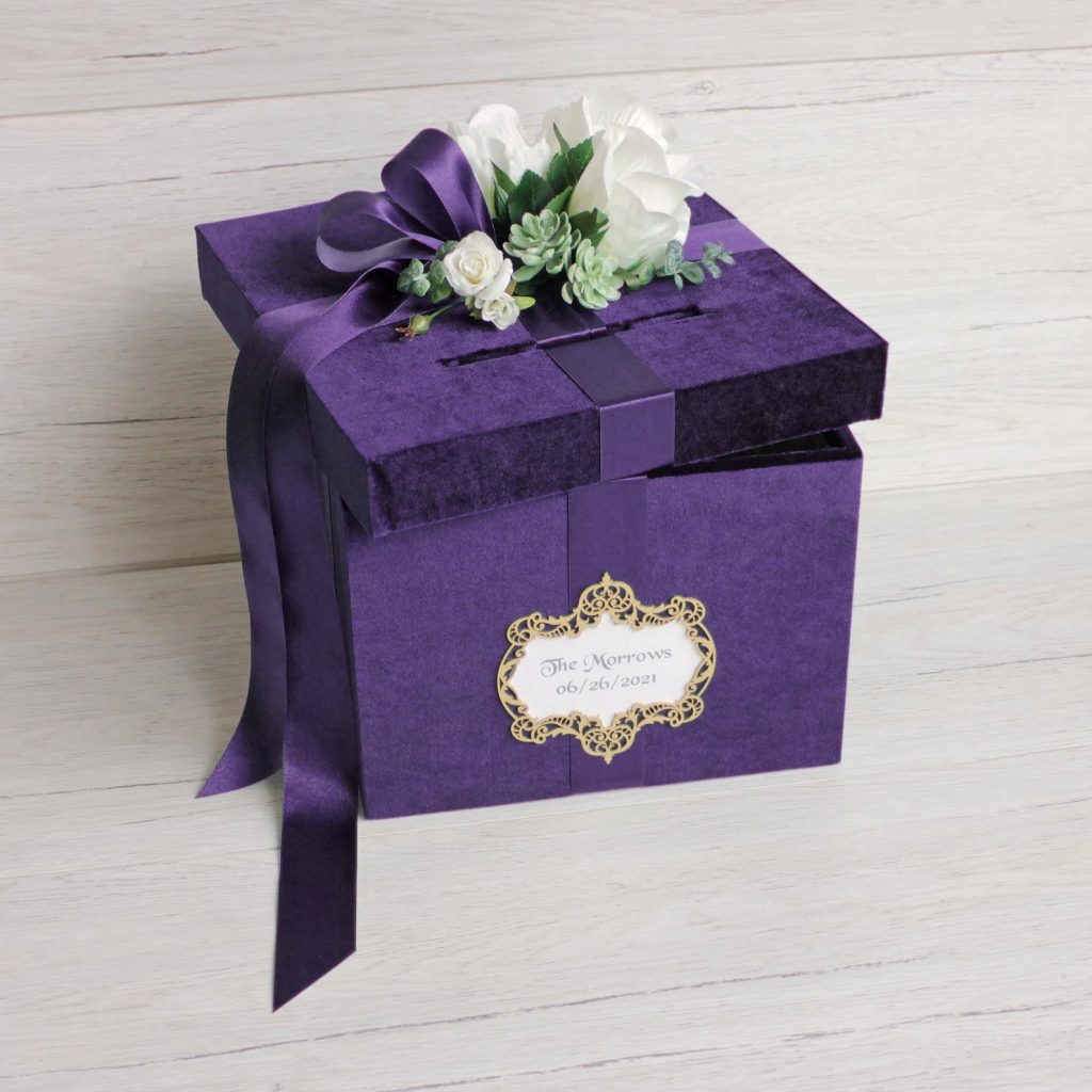 Purple Wedding Card Box