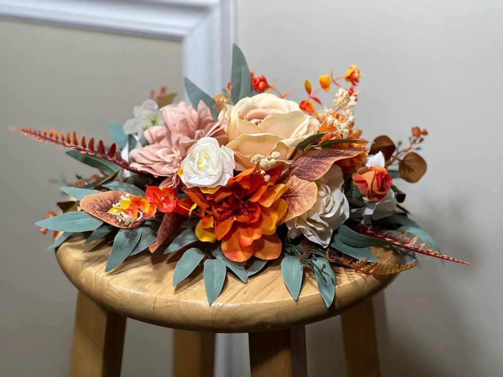 Terracotta Fall Wedding Flower Centerpiece