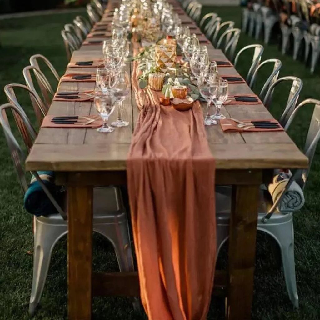 Terracotta Fall Wedding Table Runner