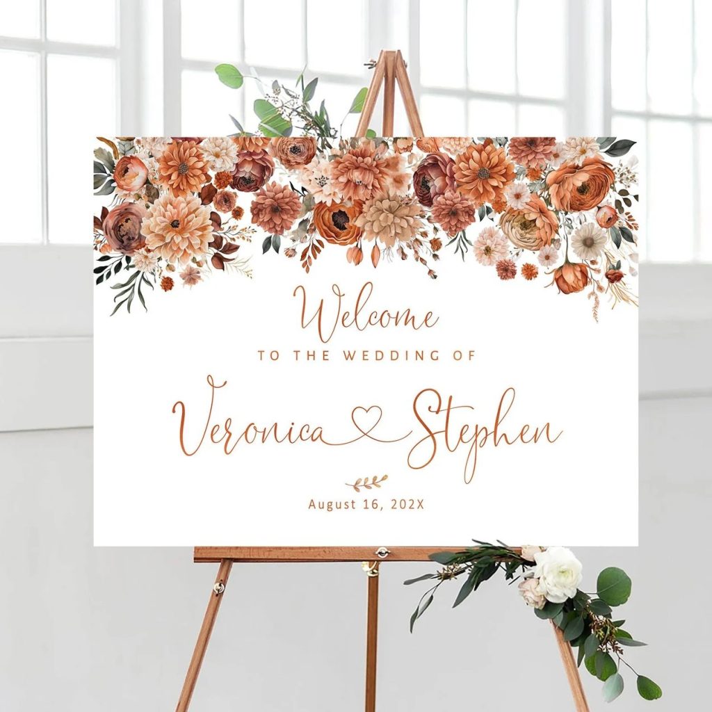 Fall Wedding Welcome Sign Printable