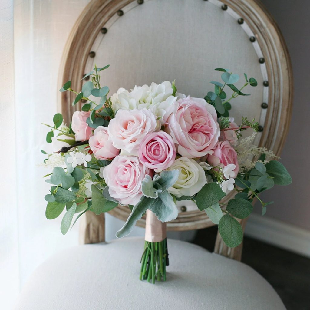 Blush Pink & Ivory Bridal Flower Bouquet