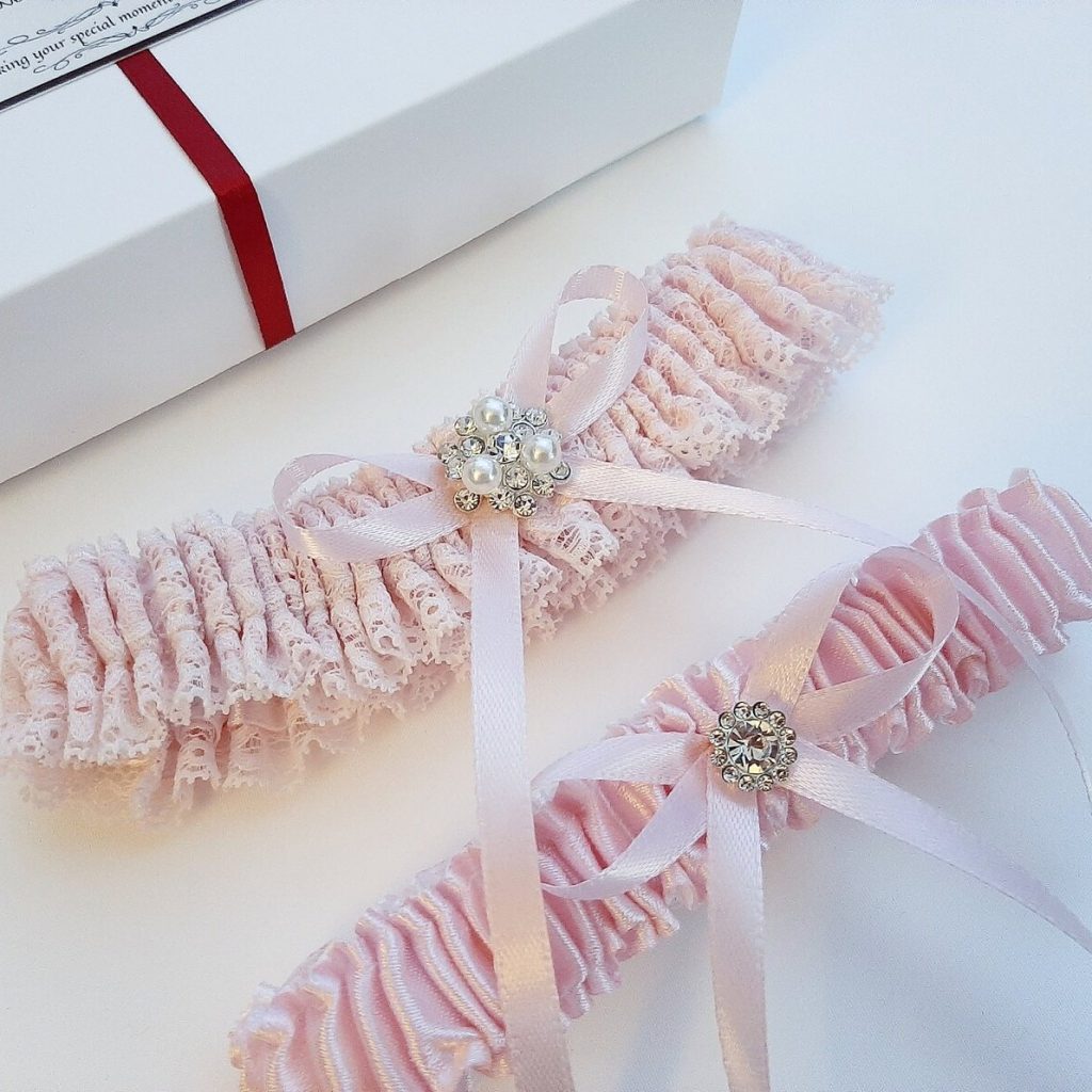 Blush Pink Bridal Garter Set