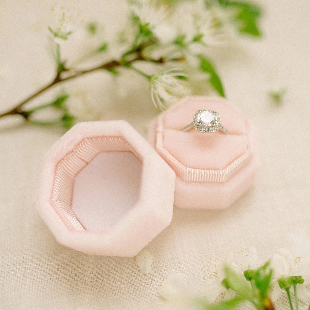 Pink Velvet Ring Box